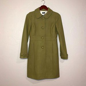 EUC J.Crew Factory Wool Pea Coat Olive Green Sz 4